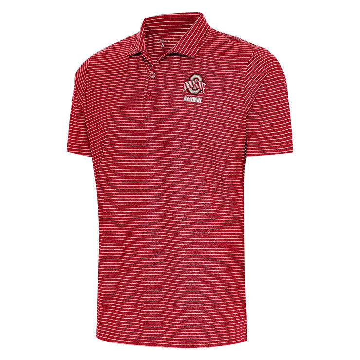 Ohio State Buckeyes Alumni Esteem Stripe Scarlet Polo
