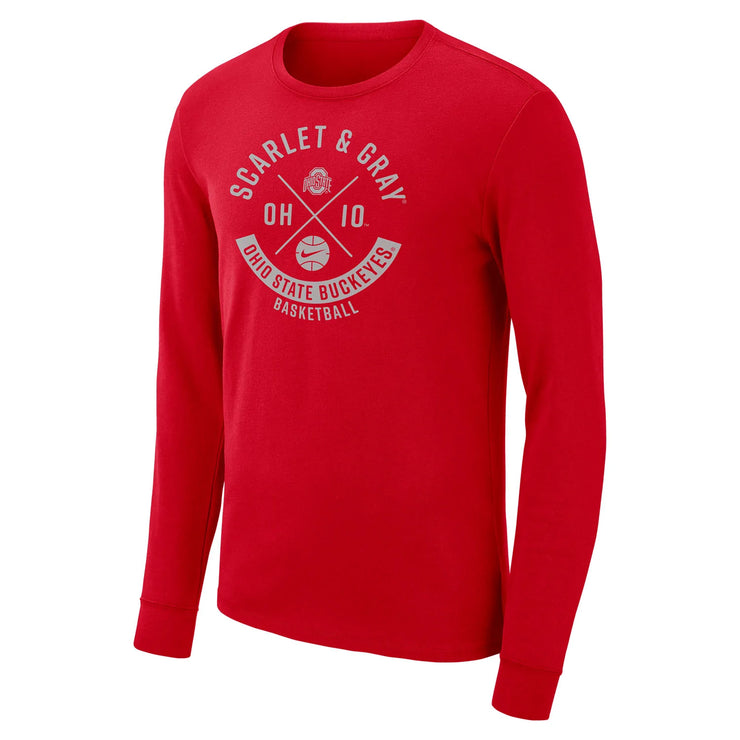 Ohio State Buckeyes Nike Long Sleeve Basketball Mantra T-Shirt