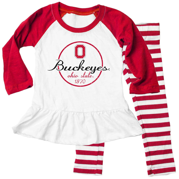 Infant Ohio State Buckeyes Raglan Stripe Set