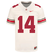 Ohio State Buckeyes Nike #14 Ronnie Hickman Student Athlete White Football Jersey