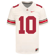 Ohio State Buckeyes Nike #10 Xavier Johnson Student Athlete White Football Jersey