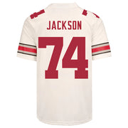 Ohio State Buckeyes Nike #74 Donovan Jackson Student Athlete White Football Jersey