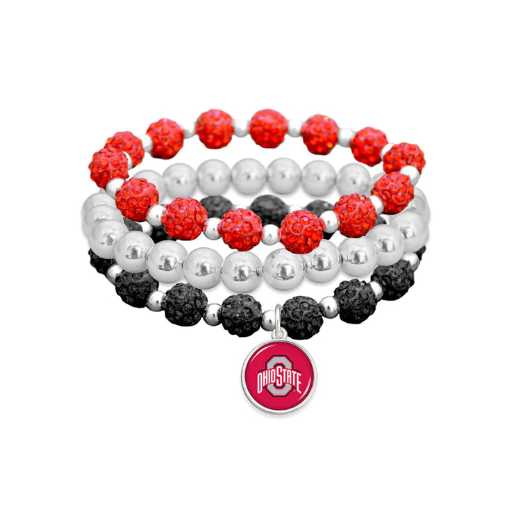 Ohio State Buckeyes Amanda Bling Stack Bracelets