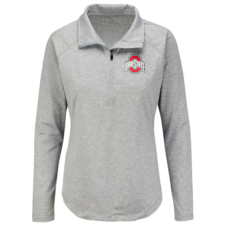 Ladies Ohio State Buckeyes Ready Set Go Quarter-Zip Jacket