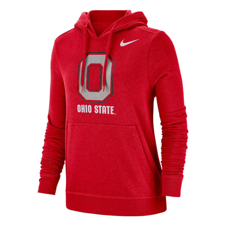 Ladies Ohio State Buckeyes Nike Club Block "O" Hooded Sweatshirt