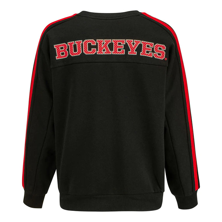 Ladies Ohio State Buckeyes Perforated O Crew Sweatshirt