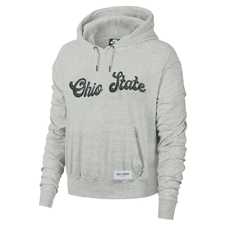 Ladies Ohio State Buckeyes Nike Crop Hooded Fleece