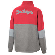 Ladies Ohio State Buckeyes Magazine Oversized Snap Sweatshirt
