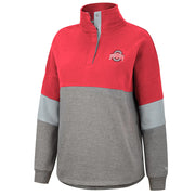 Ladies Ohio State Buckeyes Magazine Oversized Snap Sweatshirt