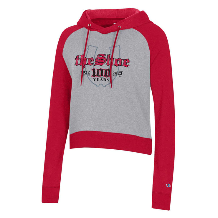 Ladies Ohio State Buckeyes Ohio Stadium 100th Celebration The Shoe Crop Fleece Gray Hood