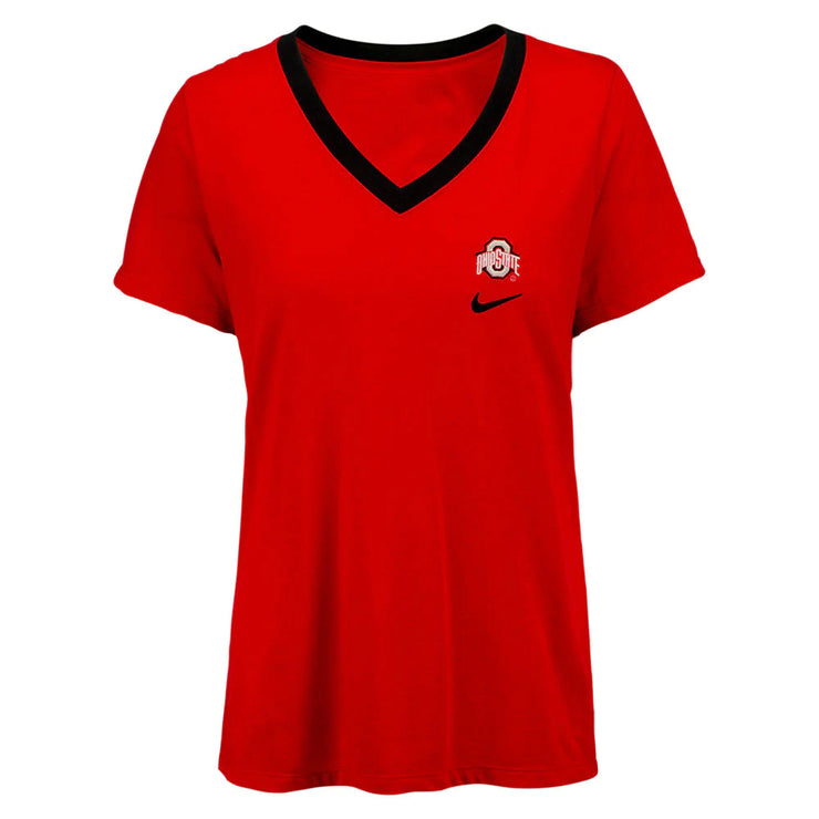 Ladies Ohio State Buckeyes Nike Primary Ribbed Neck T-Shirt
