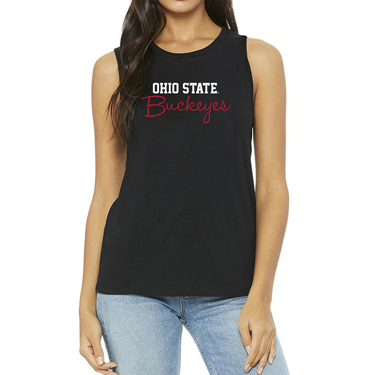 Ladies Ohio State Buckeyes Muscle Tank Top
