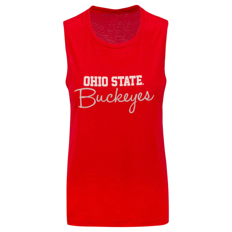 Ladies Ohio State Buckeyes Muscle Tank Top