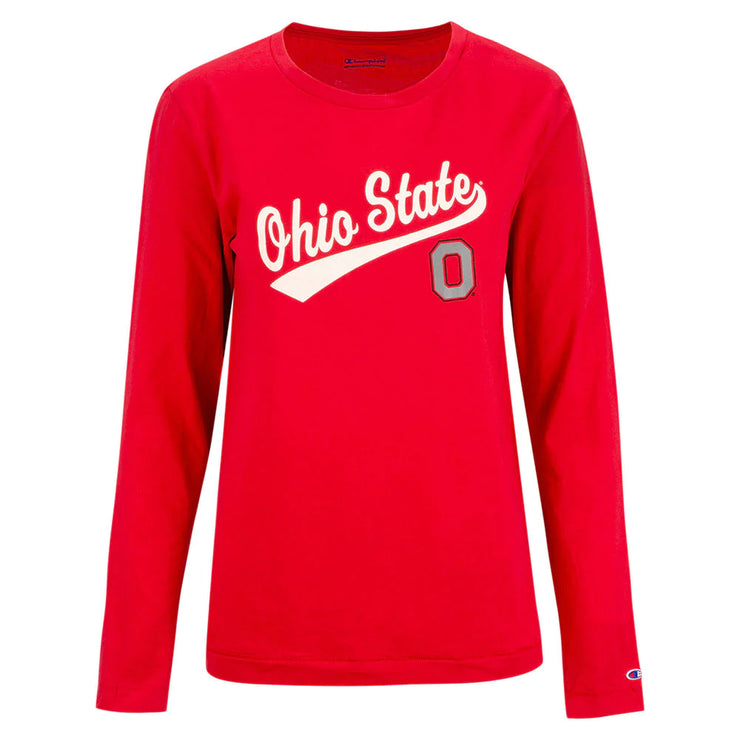Ladies Ohio State Buckeyes University Curved Long Sleeve T-Shirt