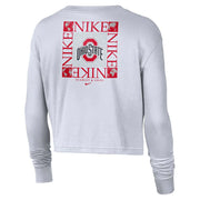 Ladies Ohio State Buckeyes Nike Triangle Crop Long Sleeve