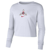 Ladies Ohio State Buckeyes Nike Triangle Crop Long Sleeve