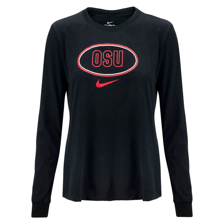 Ladies Ohio State Buckeyes Nike DriFit Oval Ohio Long Sleeve