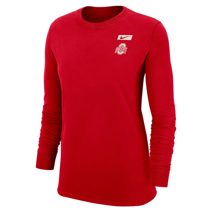 Ladies Ohio State Buckeyes Nike Core Scarlet Long Sleeve