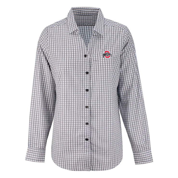 Ladies Ohio State Buckeyes Structure Woven Black Shirt