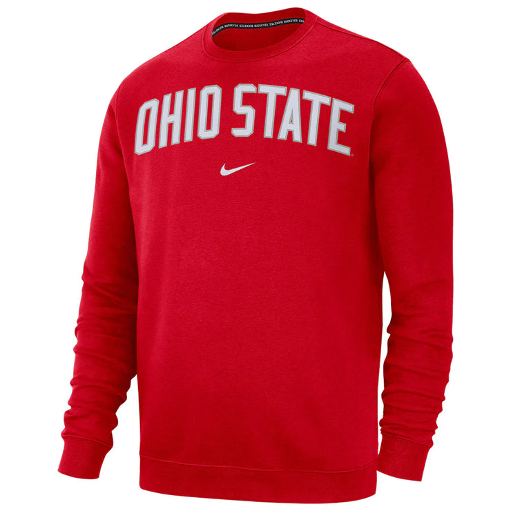 Ohio State Buckeyes Nike Club Fleece Scarlet Crewneck Sweatshirt