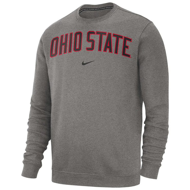 Ohio State Buckeyes Nike Club Fleece Gray Crewneck Sweatshirt