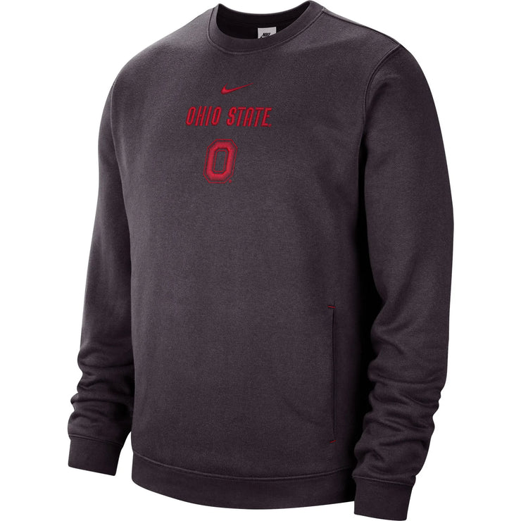 Ohio State Buckeyes Nike Campus Club Gray Crewneck Sweatshirt