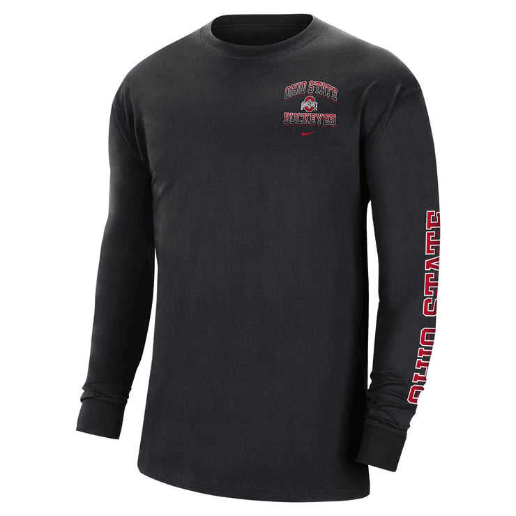 Ohio State Buckeyes Nike Campus Max 90 Tour Long Sleeve Black T-Shirt