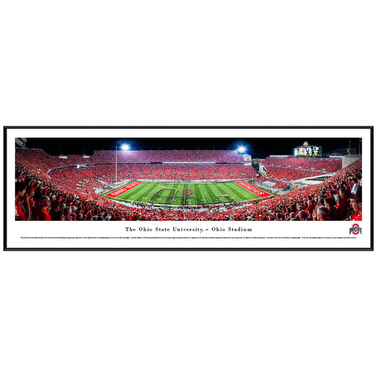 Ohio State "Script Ohio" at Ohio Stadium Standard Framed Panorama