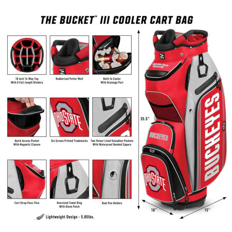 Ohio State Buckeyes Bucket III Cooler Cart Bag