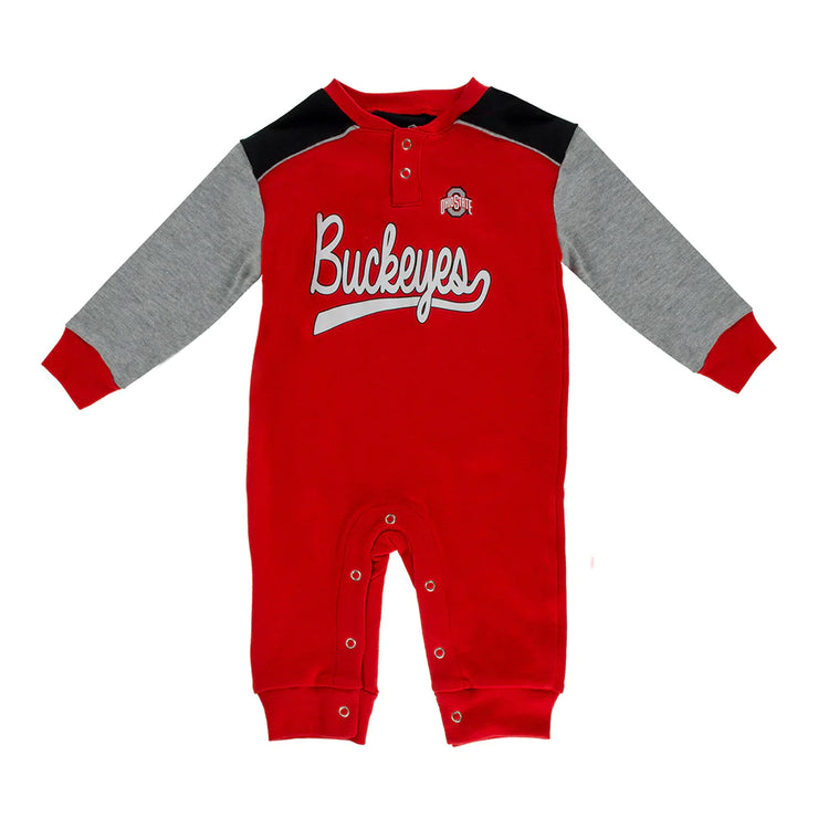 Newborn Ohio State Long Sleeve Coverall
