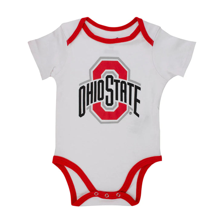 Infant Ohio State Buckeyes 3-Pack Champ Onesies