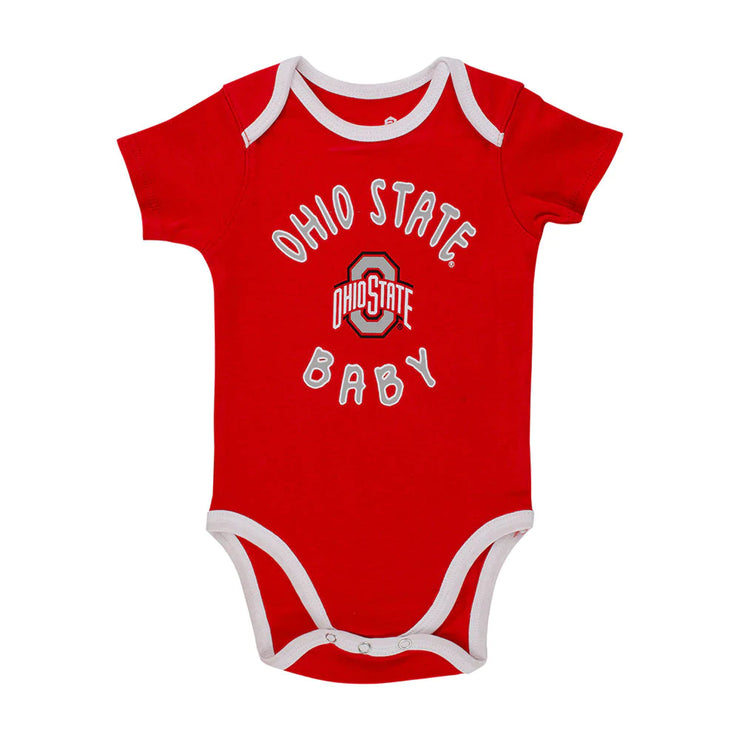 Infant Ohio State Buckeyes 3-Pack Champ Onesies