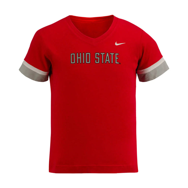 Girls Ohio State Buckeyes Nike Fan V-Neck T-Shirt