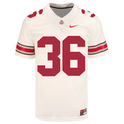 Ohio State Buckeyes Nike #36 Gabe Powers Student Athlete White Football Jersey