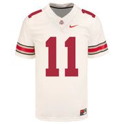 Ohio State Buckeyes Nike #11 Jaxon Smith-Njigba Student Athlete White Football Jersey